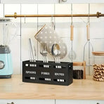 Black Three-Compartment Cutlery Organiser 25.5 x 8.7 x 11 cm - 1 Piece