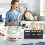 Black Three-Compartment Cutlery Organiser 25.5 x 8.7 x 11 cm - 1 Piece