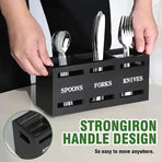 Black Three-Compartment Cutlery Organiser 25.5 x 8.7 x 11 cm - 1 Piece