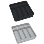 Expandable Cutlery Drawer Organizer Adjustable 6 Slot Kitchen Utensil Tray - Black