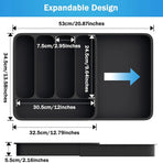 Expandable Cutlery Drawer Organizer Adjustable 6 Slot Kitchen Utensil Tray - Black