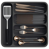 Expandable Cutlery Drawer Organizer Adjustable 6 Slot Kitchen Utensil Tray - Black - Extra Image