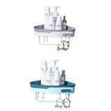 Bathroom Corner Shower Shelf Shampoo Soap Caddy Holder Rack Storage Organiser - Blue - Front View