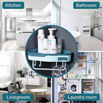 Bathroom Corner Shower Shelf Shampoo Soap Caddy Holder Rack Storage Organiser - Blue