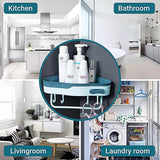 Bathroom Corner Shower Shelf Shampoo Soap Caddy Holder Rack Storage Organiser - Blue - 45-Degree Angle