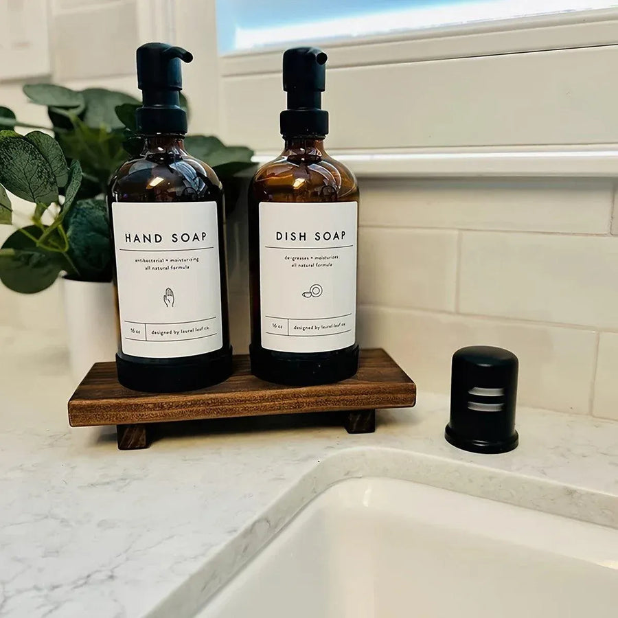 Wooden Raised Bathroom Display Tray