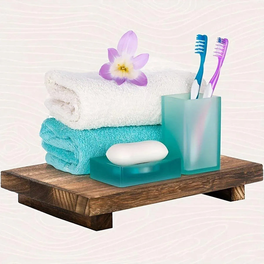 Wooden Raised Bathroom Display Tray