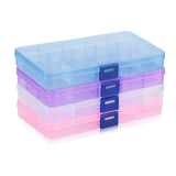 10pcs 15Compartments Plastic Box Case Bead Storage Organizer Jewelry Craft Box - Front View