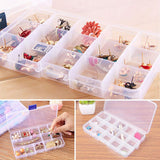 10pcs 15Compartments Plastic Box Case Bead Storage Organizer Jewelry Craft Box
