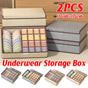 2pcs Drawer Organizer Divider Foldable Storage Box for Bra Sock Underwear Closet - Beige
