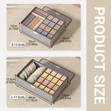 2pcs Drawer Organizer Divider Foldable Storage Box for Bra Sock Underwear Closet - Beige - Side View