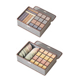 2pcs Drawer Organizer Divider Foldable Storage Box for Bra Sock Underwear Closet - Beige - Close-Up Angle