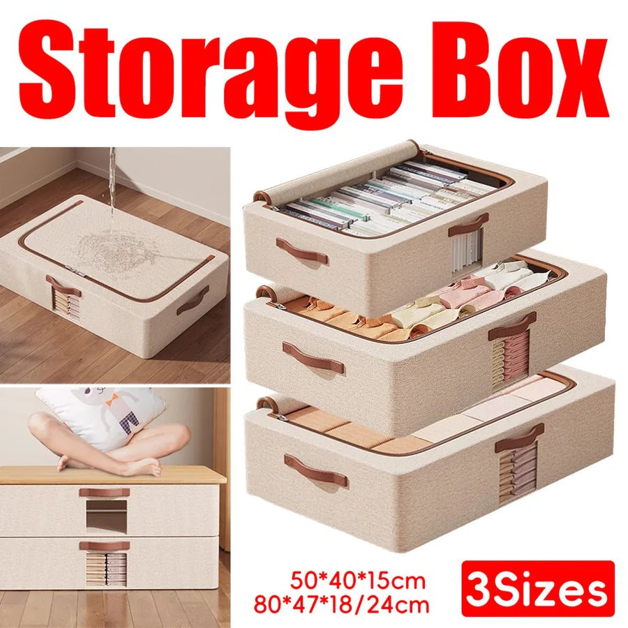 Home Foldable Under Bed Storage Box Clothes Shoes Bedding Dustproof Space Saving - 3XL