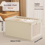 Dustproof Wardrobe Storage Box with Lid Large Clothes Organiser Container - Side View