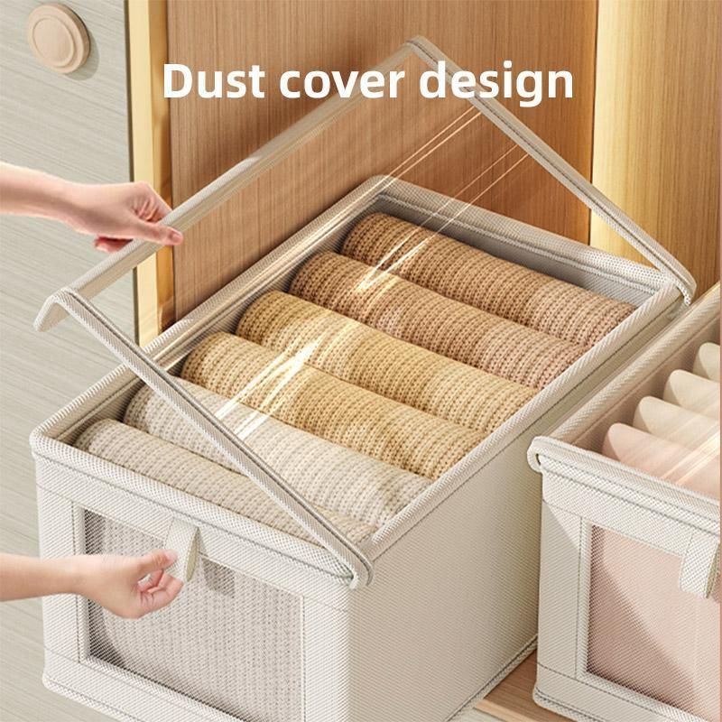 Dustproof Wardrobe Storage Box with Lid Large Clothes Organiser Container