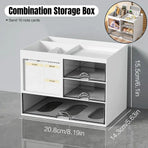 1-Piece Clear Desktop Drawer Organiser with 10 Labelling Cards