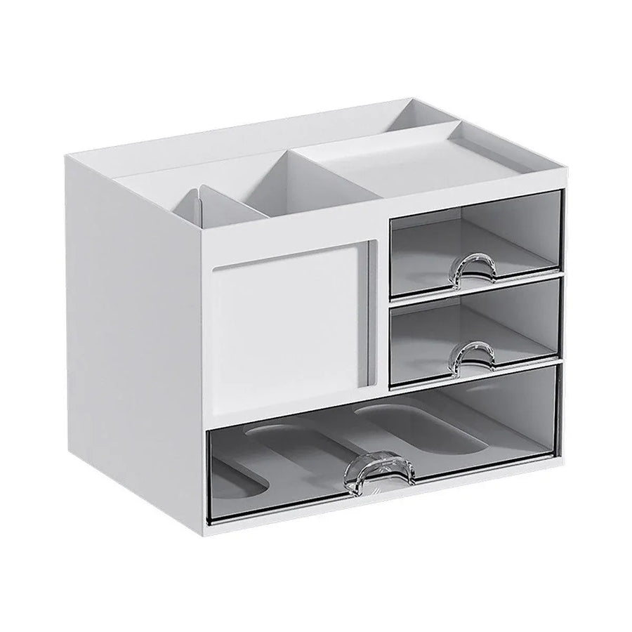1-Piece Clear Desktop Drawer Organiser with 10 Labelling Cards