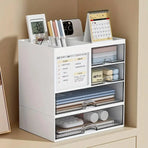 1-Piece Clear Desktop Drawer Organiser with 10 Labelling Cards