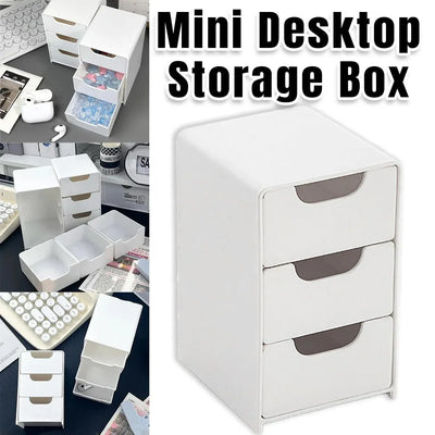 Mini Desktop Organiser Box Portable Storage Box for Office Home Desk Accessories