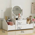 Vanity Mirror Jewellery Organiser Case Portable Cosmetic Makeup Storage Box