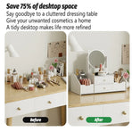 Vanity Mirror Jewellery Organiser Case Portable Cosmetic Makeup Storage Box