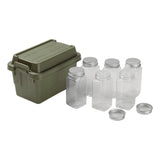 7pcs Portable Spice Bottle Set Travel BBQ Camping Storage Container Organizer - Front View