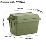 7pcs Portable Spice Bottle Set Travel BBQ Camping Storage Container Organizer - Side View