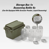 7pcs Portable Spice Bottle Set Travel BBQ Camping Storage Container Organizer - 45-Degree Angle