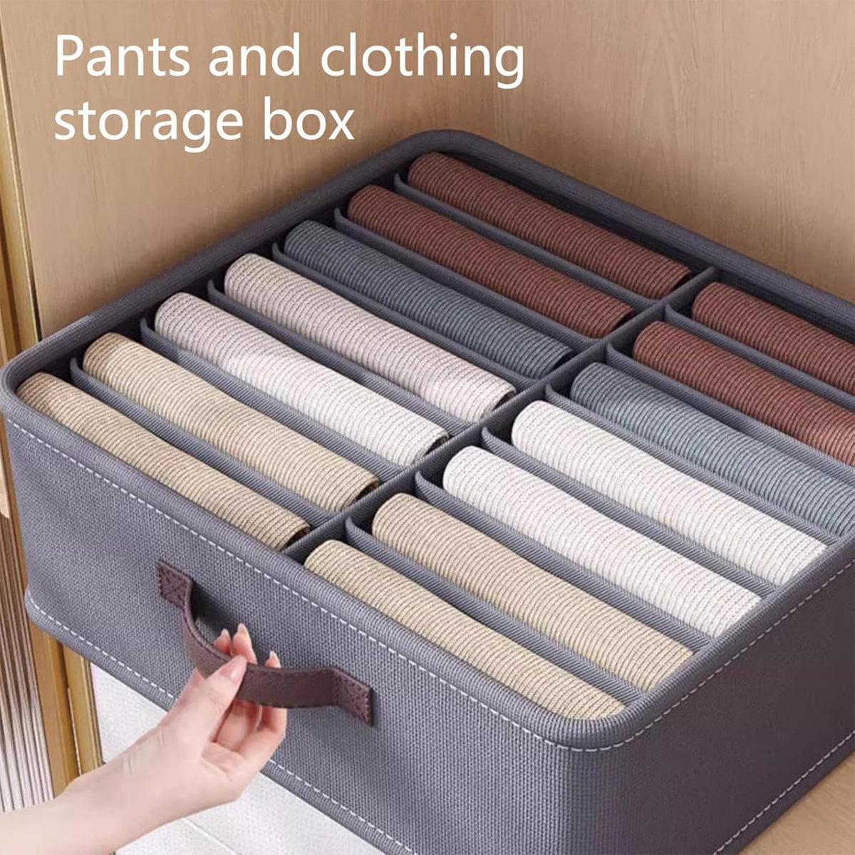 Closet Organizers Storage Bins Portable Washable Organizer for Clothing Socks - Beige-24 Grids