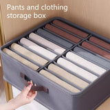 Closet Organizers Storage Bins Portable Washable Organizer for Clothing Socks - Beige-24 Grids - Side View