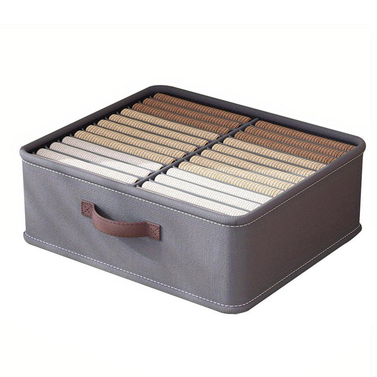 Closet Organizers Storage Bins Portable Washable Organizer for Clothing Socks - Beige-24 Grids