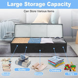 2PCS Black Foldable Storage Box Underbed with Lid Fabric Wardrobe Organizers - Extra Image