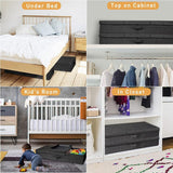 2PCS Black Foldable Storage Box Underbed with Lid Fabric Wardrobe Organizers - Top-Down View