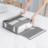 Fabric Storage Box Set Bedding Organizer Closet Blanket Quilt Storage Containers - Cream - Rear View