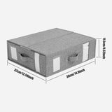 Fabric Storage Box Set Bedding Organizer Closet Blanket Quilt Storage Containers - Cream - Side View