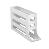 Automatic Scrolling Egg Holder 2/4-Tier Storage Box Container for Refrigerator - Cream (4-Tier) - Rear View