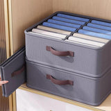 Closet Organizers Storage Bins Portable Washable Organizer for Clothing Socks - Grey-16 Grids - Top-Down View