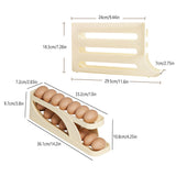 Automatic Scrolling Egg Holder 2/4-Tier Storage Box Container for Refrigerator - Grey (4-Tier) - Side View