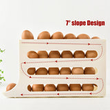 Automatic Scrolling Egg Holder 2/4-Tier Storage Box Container for Refrigerator - Grey (4-Tier) - Top-Down View
