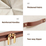 Clothing Storage Basket Large Capacity Foldable Organizer with Cover Household - Grey - Top-Down View