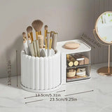Rotating Cosmetic Pen Holder Dustproof Waterproof Storage Box Sanitary Organizer - Pink - Top-Down View