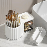 Rotating Cosmetic Pen Holder Dustproof Waterproof Storage Box Sanitary Organizer - Pink - Extra Image