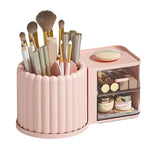 Rotating Cosmetic Pen Holder Dustproof Waterproof Storage Box Sanitary Organizer - Pink - Close-Up Angle
