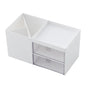 Multifunctional Desktop Organizer with Storage Drawer for Home Office Supplies - White
