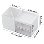 Multifunctional Desktop Organizer with Storage Drawer for Home Office Supplies - White