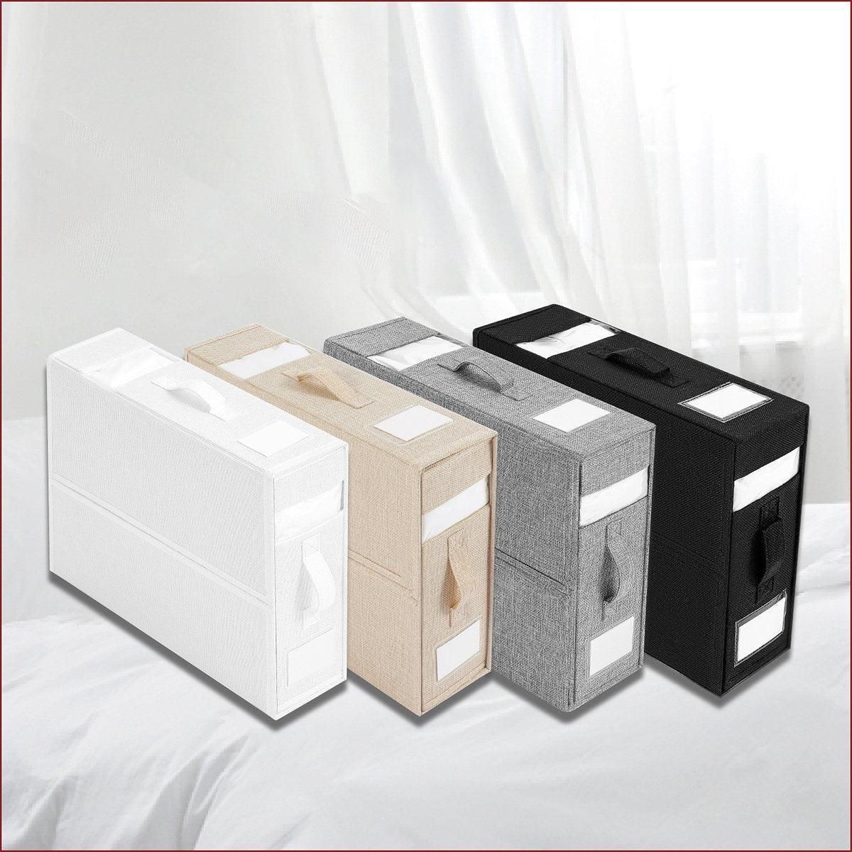 Fabric Storage Box Set Bedding Organizer Closet Blanket Quilt Storage Containers - White