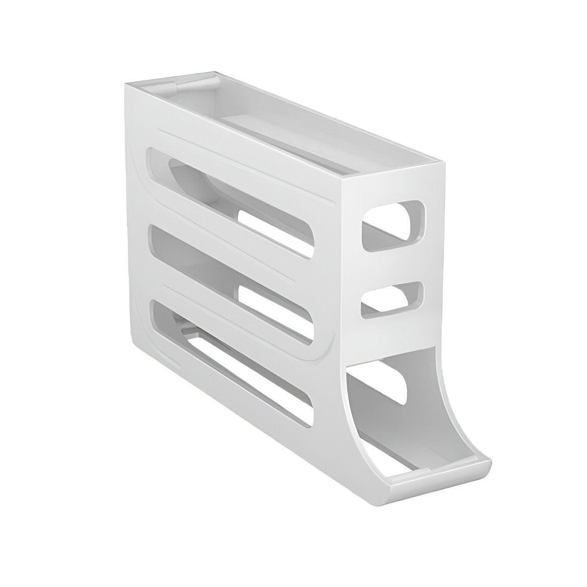 Automatic Scrolling Egg Holder 2/4-Tier Storage Box Container for Refrigerator - White (4-Tier)