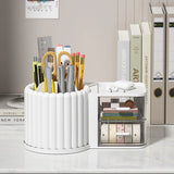 Rotating Cosmetic Pen Holder Dustproof Waterproof Storage Box Sanitary Organizer - White - Extra Image