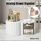 Rotating Cosmetic Pen Holder Dustproof Waterproof Storage Box Sanitary Organizer - White - Extra Image