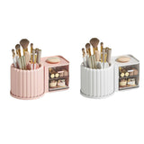 Rotating Cosmetic Pen Holder Dustproof Waterproof Storage Box Sanitary Organizer - White - Front View